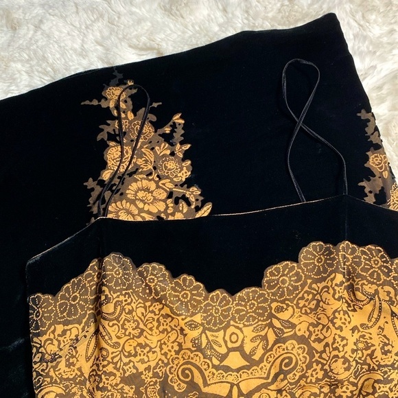 ♥️ VINTAGE: 90's Laundry by Shelli Segal | Velvet Floral Slip Dress Size 2 - Picture 2 of 5